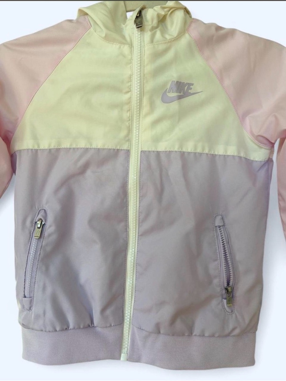 Nike Girls' Pastel Colorblock Hooded Jacket - Yellow, Pink, Lavender